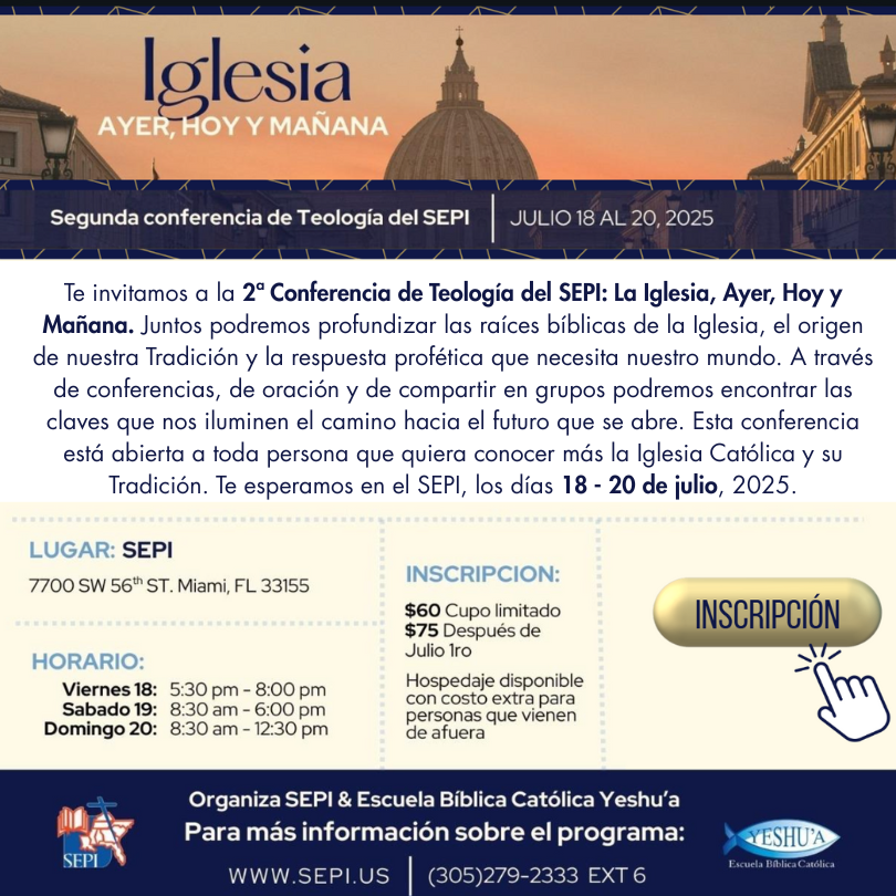 Aviso de segunda conferencia de teologia del sepi
