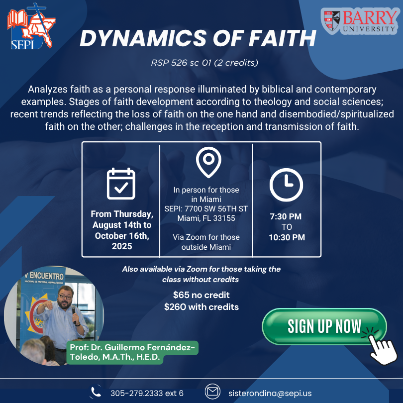 Info about the dynamics of faith course